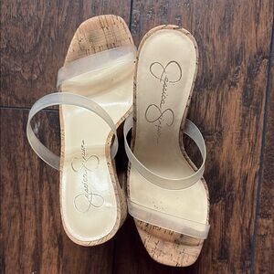 Jessica Simpson Cream Platform Shoes with Cork Sole